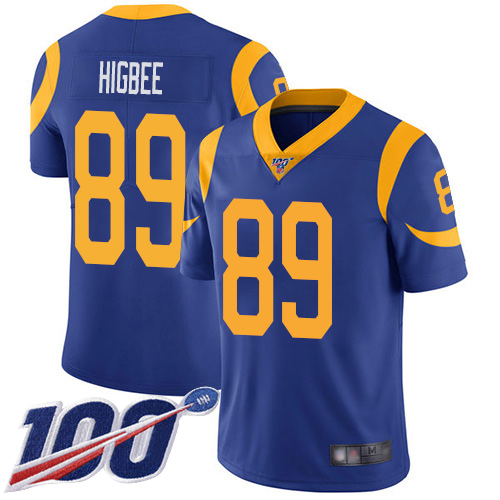 Los Angeles Rams Limited Royal Blue Men Tyler Higbee Alternate Jersey NFL Football #89 100th Season Vapor Untouchable